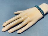 Early 1900's Vintage Native American Zuni Turquoise Sterling Silver Bracelet-Nativo Arts
