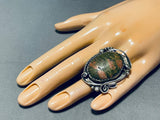 Female Artist Green Turquoise Massive Vintage Native American Navajo Sterling Silver Bracelet-Nativo Arts