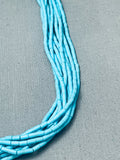 Turquoise Heishi Vintage Navajo Sterling Silver Necklace-Nativo Arts