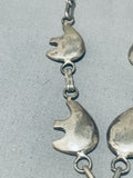 Gasp! Vintage Native American Navajo Sterling Silver Bear Feather Necklace-Nativo Arts