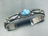 Golden Hills Turquoise!! Albert Jake!! Vintage Native American Navajo Sterling Silver Bracelet-Nativo Arts