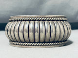 Newsworthy Vintage Native American Navajo Signed T.curtis Sterling Silver Bracelet-Nativo Arts
