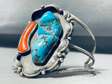 Gasp! Vintage Native American Navajo Double Turquoise Inlay Sterling Silver Bracelet-Nativo Arts