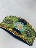 One Of The Biggest Ever Vintage Native American Navajo Gold Coin Belt Buckle-Nativo Arts