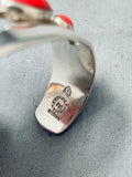 Stunning Southwest Chunky Coral Sterling Silver Bracelet Cuff-Nativo Arts