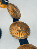 Gasp! Rare Vintage Native American Navajo Copper Hand Tooled Concho Belt-Nativo Arts