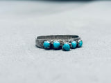 Beautiful Vintage Native American Navajo Sleeping Beauty Turquoise Sterling Silver Ring-Nativo Arts