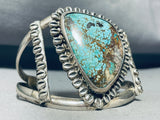 Coffee Bean Silver Work! Vintage Native American Navajo Spiderweb Turquoise Sterling Bracelet-Nativo Arts