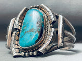 Thicker Vintage Native American Navajo Morenci Turquoise Sterling Silver Bracelet Old-Nativo Arts