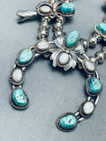 Womens Vintage Native American Navajo Turquoise Sterling Silver Squash Blossom Necklace-Nativo Arts