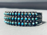 Optimum Early 1930's Vintage Native American Zuni Snake Eyes Turquoise Sterling Silver Bracelet-Nativo Arts