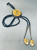 Native American Important Ihss Hallmark Vintage Howey Begay Sterling Silver Shell Bolo Tie-Nativo Arts