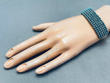 Snake Eyes Of Turquoise Vintage Navajo Sterling Silver Bracelet Cuff-Nativo Arts