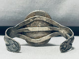Misty Midnight!! Vintage Native American Navajo Agate Sterling Silver Bracelet Old-Nativo Arts