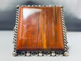 Best Vintage Native American Navajo Squared Petrified Wood Sterling Silver Bracelet-Nativo Arts