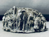 Safari Animal Galore!! Giraffe Elephnt Lion Hippo Sterling Silver Bracelet-Nativo Arts