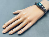 #2 Most Rare Mine Vintage Native American Navajo Lone Mountain Turquoise Sterling Bracelet-Nativo Arts