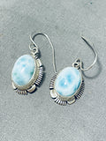 Breathtaking Native American Navajo Larimar Sterling Silver Earrings-Nativo Arts
