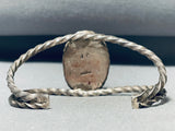 Grapefruit Agate Vintage Native American Navajo Sterling Silver Bracelet Old-Nativo Arts