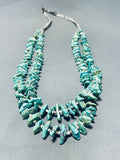 Native American Traditional Vintage Santo Domingo Royston Turquoise Sterling Silver Necklace-Nativo Arts