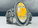 One Of The Best Ever Yellow Jasper Sterling Silver Vintage Native American Navajo Bracelet-Nativo Arts