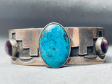 Pueblo Amethyst Vintage Native American Navajo Turquoise Sterling Silver Bracelet-Nativo Arts