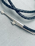 Outstanding Vintage Native American Hopi Sterling Silver Signed Bolo Tie-Nativo Arts