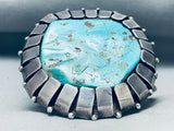 Heavy 95 Grams Vintage Native American Navajo Turquoise Sterling Silver Bracelet-Nativo Arts