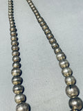 Amazing Vintage Native American Navajo Graduated Sterling Silver Ball Necklace-Nativo Arts