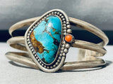 Rare Vintage Native American Navajo Bisbee Turquoise Sterling Silver Bracelet Old-Nativo Arts