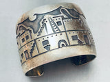 Huge Vintage Native American Hopi Sterling Silver Pueblo Bracelet Cuff Old-Nativo Arts