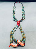One Of The Best Vintage Santo Domingo Green Turquoise Jacla Necklace Old-Nativo Arts