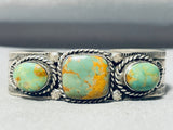 Opulent Vintage Native American Navajo Green Turquoise Sterling Silver Bracelet-Nativo Arts