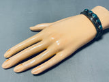 Godber Turquoise!! John Baca Important Vintage Sterling Silver Bracelet-Nativo Arts