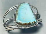 Remarkable Native American Navajo #8 Turquoise Mine Sterling Silver Bracelet Signed-Nativo Arts