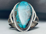 Towering Vintage Native American Navajo Blue Diamond Turquoise Sterling Silver Bracelet-Nativo Arts