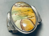 One Of The Most Unique Jasper Vintage Native American Navajo Sterling Silver Bracelet-Nativo Arts