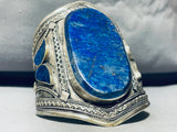One Of The Biggest Vintage Lapis Sterling Silver Southwest Bracelet-Nativo Arts