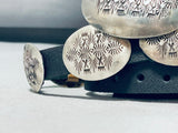 Astonishing Vintage Native American Navajo Sterling Silver Signed Concho Belt-Nativo Arts