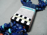 Native American One Of The Best Santo Domingo Lapis Turquoise Necklace-Nativo Arts