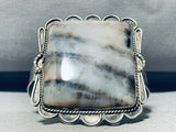 Best Vintage Native American Navajo Squared Petrified Wood Sterling Silver Bracelet-Nativo Arts