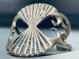 Heavy Butterfly Concho Vintage Native American Navajo Sterling Silver Thorn Bracelet-Nativo Arts