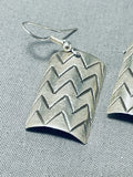 Dynamic Vintage Native American Navajo Sterling Silver Dangle Earrings-Nativo Arts