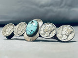 Enchanting Vintage Native American Navajo Spiderweb Turquoise Sterling Silver Dime Burette-Nativo Arts