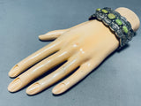 Stunner!! Vintage Native American Navajo Green Turquoise Sterling Silver Bracelet-Nativo Arts