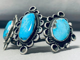Astonishing Vintage Native American Navajo Pilot Mountain Turquoise Sterling Silver Bracelet-Nativo Arts