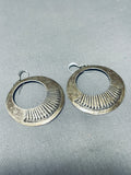 Incredible Vintage Native American Navajo Sterling Silver Dangle Earrings-Nativo Arts