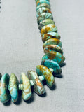 Native American Stunning Vintage Santo Domingo Royston Flat Turquoise Sterling Silver Necklace-Nativo Arts