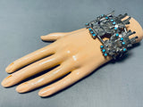 One Of The Best Vintage Navajo Kachina Turquoise Sterling Silver Bracelet-Nativo Arts
