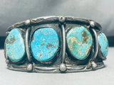 Important Mine!! Vintage Native American Navajo Turquoise Sterling Silver Bracelet Old-Nativo Arts